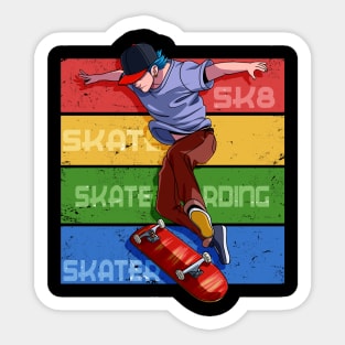 Skateboarding Skater 360 Flip Vintage Skate Gift Sticker